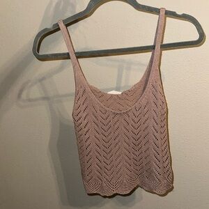 Crochet western taupe crop top